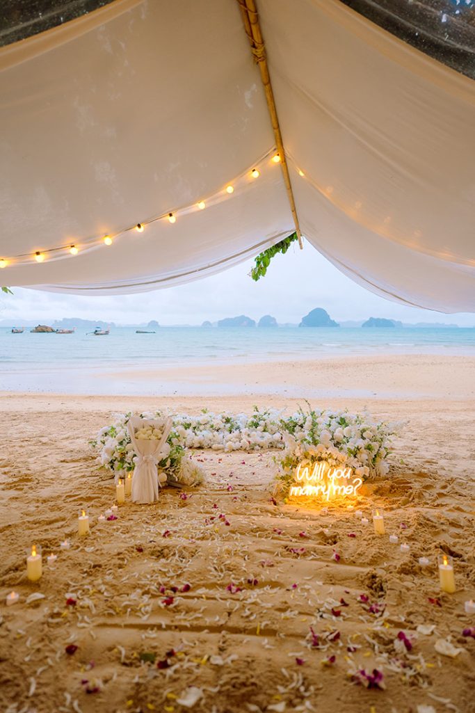 Krabi surprise proposal decoration planner, marriage proposal, Surprise proposal, Krabi Wedding Planner, Krabi planner